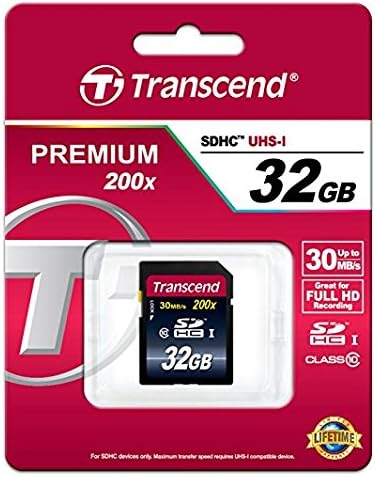 Transcend 32GB 10 30MB/s (TS32GSDHC10), SDHC Class Flash Memory Card Up to Blue