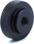 2 Pack 25mm Large Knurled Edge 1/4"-20 Female Thumb Wheel Lock Nut Adapter, Black