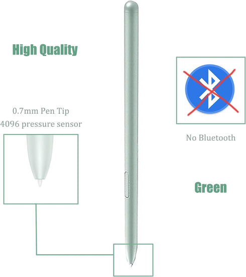 2 Pack Tab S7 FE S Pen Replacement Stylus for Samsung Galaxy Tab S7/Tab S7 FE, 4096 Pressure Sensor (Green)