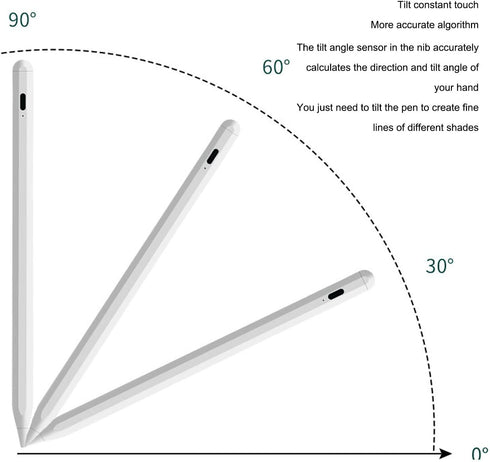 Tablet Stylus Pen, Capacitive Power Touch Pen with Magnetic Adsorption and 2 Interchangeable Nibs