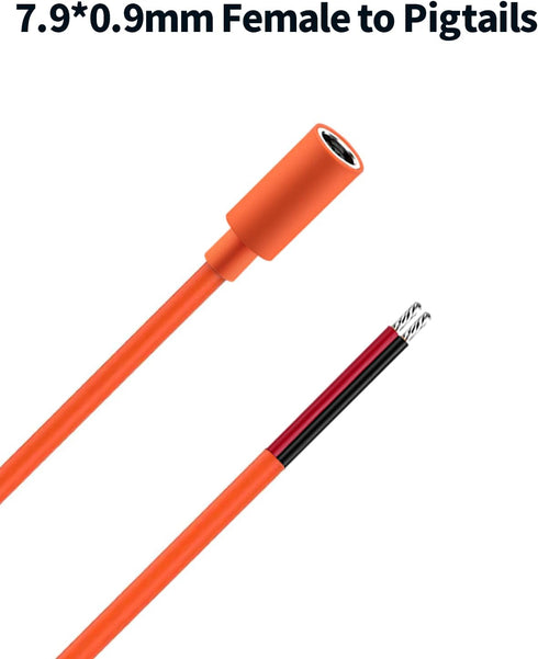 Tonton DC7909 8mm Power Pigtails Cable 3.3FT, 12V Female Plug to Bare Wire for Jackery Bluetti Power Bank