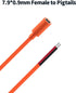 Tonton DC7909 8mm Power Pigtails Cable 3.3FT, 12V Female Plug to Bare Wire for Jackery Bluetti Power Bank