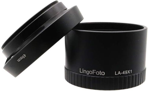 Metal LA-49X1 Lens Adapter Tube with 49mm Lens Hood for Leica X1 X2 Digital Camera Black