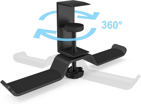 aceyoon Headphone Stand, Under Desk Hanger, Dual Headset Holder, Table Hook for Bag/Backpack/Gaming Headphone, 360
