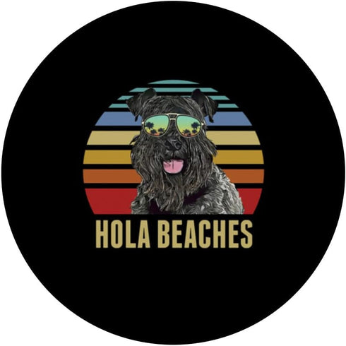 Hola Beaches Kerry Blue Terrier Dog Funny Beach Summer PopSockets Swappable PopGrip