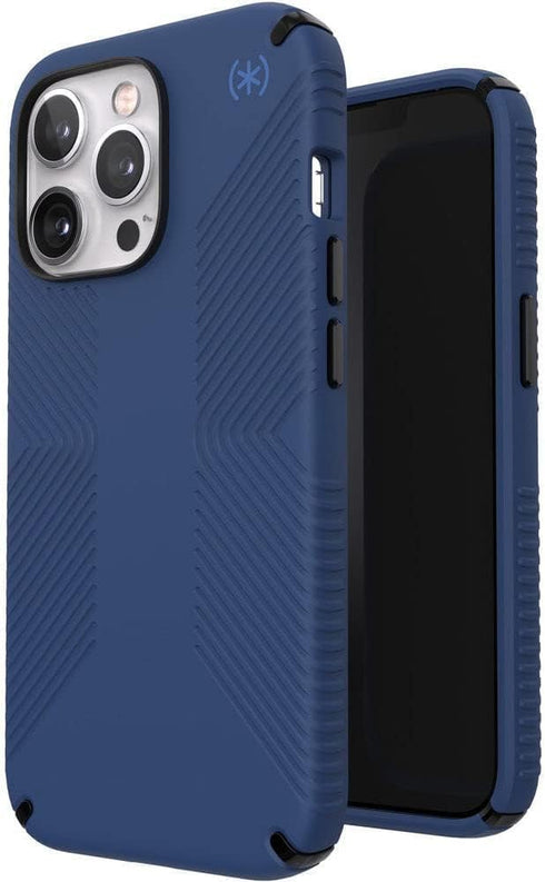 Speck Presidio2 13 Grip Case for Apple iPhone Pro Polycarbonate,Shock-Absorbent Coastal Blue and Black