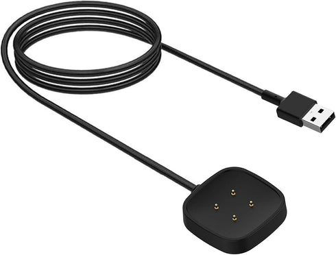 Threeeggs Compatible with Fitbit Versa 3 Charger - USB Charging Cable Dock for Versa 4 Sense 1/2 Smartwatch