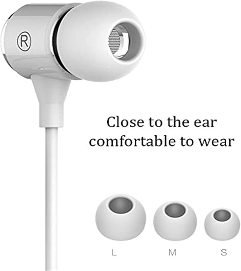 Long Cord Wired Earbuds, No Microphone Headphones for Watching TV, Extra Noise Isolating Blocking Bass