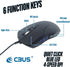 CBUS 6-Button 4 Wired USB C Mouse, Quiet Click Computer Mouse - DPI Speeds, Ergonomic, LED Backlight - Compatible