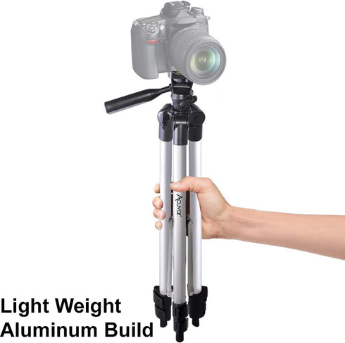 Acuvar 50" Smartphone, Camera & Camcorder Tripod with Phone Mount for All Phones, iPhone & All Samsung Galaxy Cameras