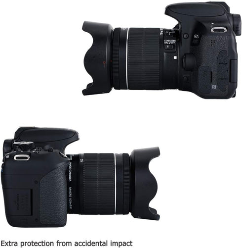 JJC EW-63C Reversible Lens Hood Sun Shade for Canon EOS Rebel T8i T7i T6i T5i SL3 SL2 90D 80D 70D 77D with Kit Lens