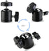 Reflex Camera 360 1/4''-20 Swivel Mini Tripod Ball Head with Screw for GoPro, DSLR, Camcorder, LED Light Adjustable