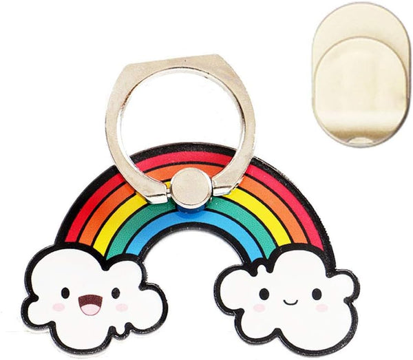 ZOSTLAND Colorful White Smile Cloud Phone Ring, Universal 360° Adjustable Finger Grip Stand for iPhone 15 14 13 12