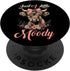 Highland Cow Just A Little Moody Flower Funny Farm PopSockets Standard PopGrip