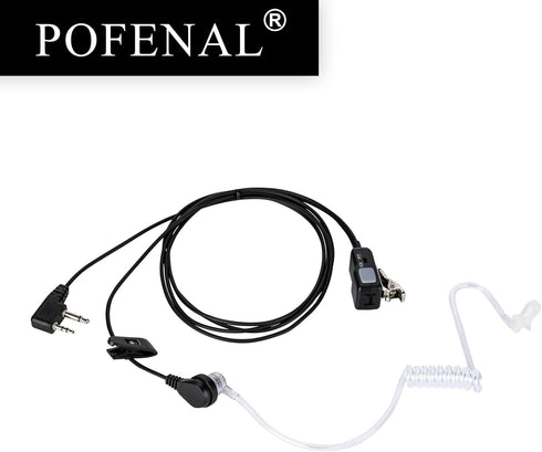 Single-Wire Walkie Talkie Earpiece for Midland GXT LXT Radio with PTT Mic Transparent Air Acoustic Tube