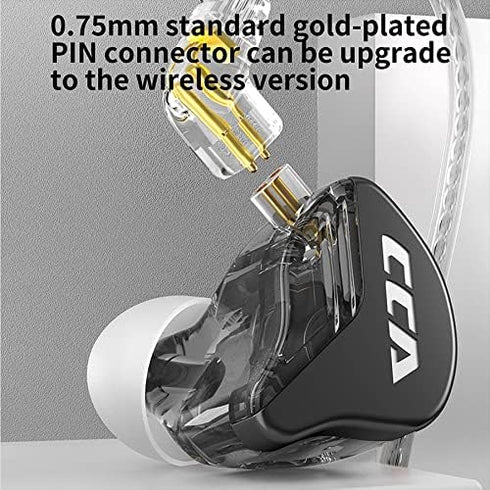 CCA CRA In-Ear Monitors: Ultra-Thin Dynamic Driver, Clear Sound & Deep Bass, Wired Gaming Earbuds for Musicians &