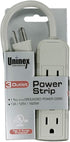 PS28U Compact Grounded 3-Outlet Power Strip, UL Listed, 1-Foot, 2-Pack