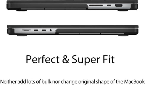 UESWILL Compatible with 2024 2023 2022 2021 MacBook Pro 16 inch Case with M4 M3 M2 M1 Pro Max chip & Touch ID, Black