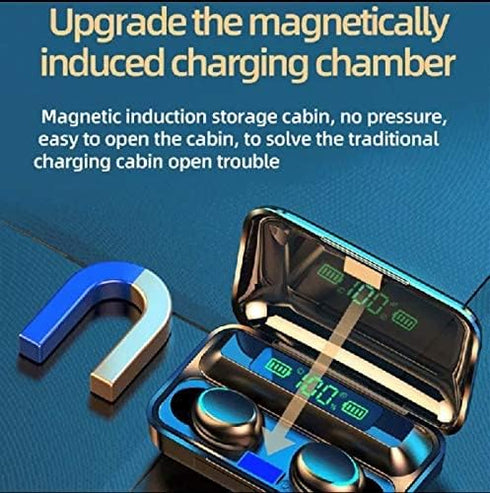 F9 True Wireless Earbuds with Power Bank, Bluetooth Version 5.1, Portable Case, Sport Design