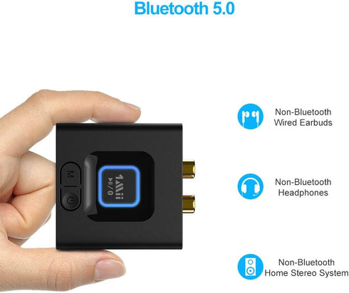 1Mii Bluetooth Audio Receiver, 12hrs Playtime, Bluetooth 5.1 Adapter for Home Stereo Music Streaming System, Low