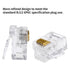 RJ12 6P6C Connectors(25 Pieces Pack) 6 Pin Telephone Line Cable Wire Male Plug, AV00303