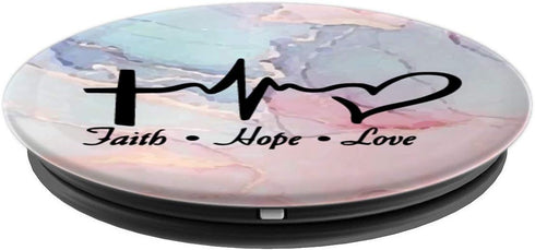 Faith Hope Love Christian Bible Verse Gifts for Women, Her Mom PopSockets Adhesive PopGrip
