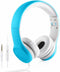 Kids Headphones with Cord, Toddler Sharing Function, 85dB/93dB Safe Volume Limit for Children, School, Travel (Blue)