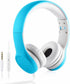 Kids Headphones with Cord, Toddler Sharing Function, 85dB/93dB Safe Volume Limit for Children, School, Travel (Blue)