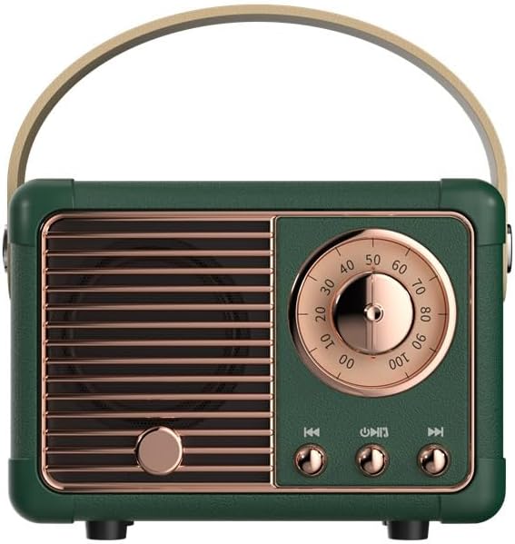 Retro Bluetooth Speaker, Wireless Vintage Speaker for Indoor Outdoor, Portable with USB/TF Card/AUX