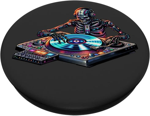 Cyberpunk Music DJ Robotic Skeleton Streetwear Spin Master PopSockets Standard PopGrip