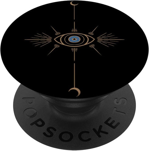 Minimal Half Moon Blue Evil Eye Galaxy Space Spiritual Gift PopSockets PopGrip Standard