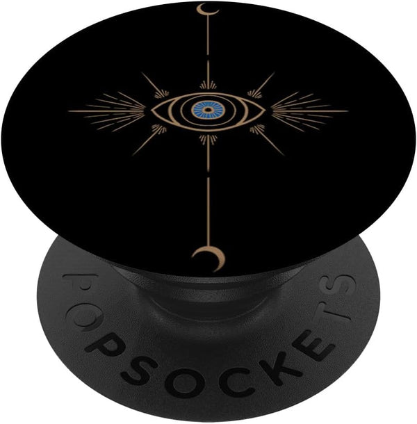 Minimal Half Moon Blue Evil Eye Galaxy Space Spiritual Gift PopSockets PopGrip Standard