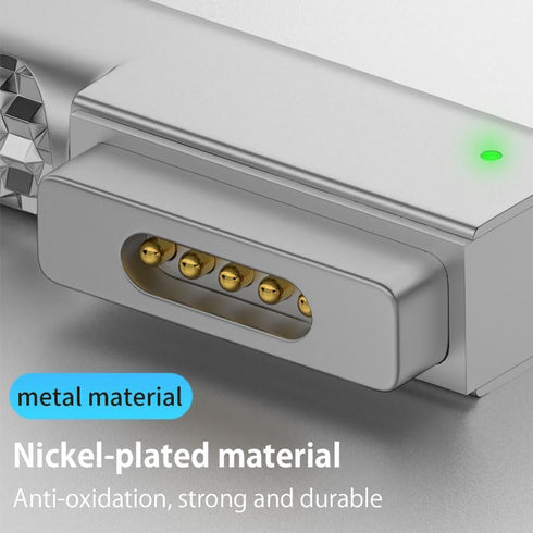 Magnetic 90 Degree USB C to Magnetic 2 T-Tip Adapter, Type-C to Safe 2 T-Head PD 100W Power Fast Charging Converter
