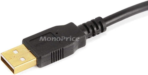 Monoprice 105442 3ft USB 2.0 A Male to A Male 28/24AWG Cable (Gold Plated) -Black for Data Transfer Hard Drive Enclosures, Printers, Modems, Cameras and More! by Monoprice