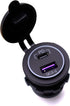 MOTONG Waterproof 12V QC3.0 Power Outlet Charger, QC3.0 USB A & PD Type C Car Socket Power Charger for Car Marine Boat