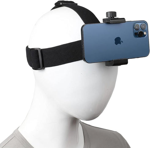 Head-Mounted Mobile Phone Holder, First-Person View Video Outdoor Live Shooting Bracket for iPhone Samsung GoPro