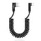 aceyoon USB to USB C Cable, 1-2.5ft, 90° Right Angle, Coiled, QC 3.0 Fast Charging, 3A 60W, Short Android Auto Cable.