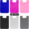 6 Pack Phone Card Holder - Silicone Stick-on Wallet with 3M Adhesive, Slim ID Holder for iPhone & Android