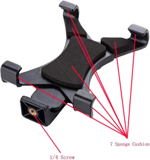 7-10" Tablet Tripod Mount Adapter Holder for iPad, Samsung Galaxy Tab, Microsoft Surface, Google Nexus
