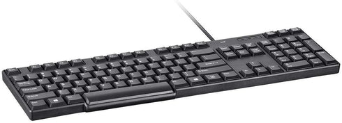 Monoprice USB Keyboard - Spill Resistant Membrane, Comfortable Standard Layout, Black - Workstream Collection