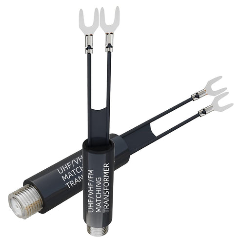 Goupchn Matching Transformer 2 Pack, Nickel Plated 75 Ohm to 300 Ohm UHF/VHF/FM Converter Adapter with F Type Female