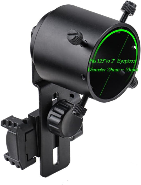 Smartphone Spotting Scope Camera Adapter Mount, Fits 1.25" to 2" Spotting Scope Eyepieces for Photography