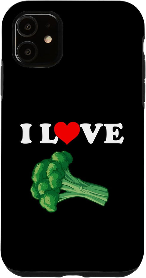 Funny Broccoli Tees I Love Broccoli Case for iPhone 11