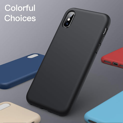 JETech Silicone Case for iPhone X, iPhone Xs - 5.8-Inch Shockproof Full-Body Protective Case with Microfiber Lining