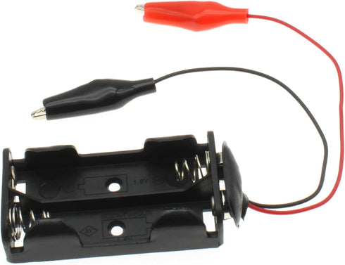2Sets 2X 1.5V Battery Holder with T Type Wired Alligator Clip Standard Snap Connector kit 3V