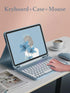 Keyboard Case for Galaxy Tab S6 Lite 10.4 inch, Detachable Candy Color Keyboard Cover with Bluetooth Mouse, Mist Blue