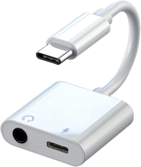 USB C to 3.5mm Headphone and Charger Adapter, 2-in-1 USB Type C to Aux Audio Jack and PD Fast Charging Splitter for