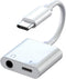 USB C to 3.5mm Headphone and Charger Adapter, 2-in-1 USB Type C to Aux Audio Jack and PD Fast Charging Splitter for