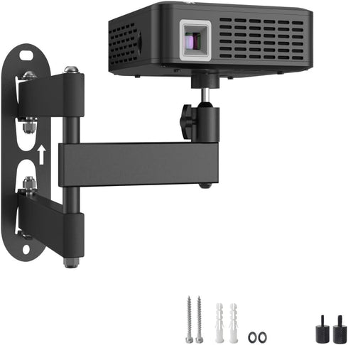 Bicrergo Universal Projector Wall Mount - 360 Rotation & Adjustable Tilt, Fits 1/4"