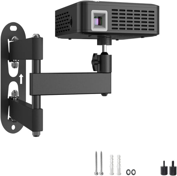 Bicrergo Universal Projector Wall Mount - 360 Rotation & Adjustable Tilt, Fits 1/4"